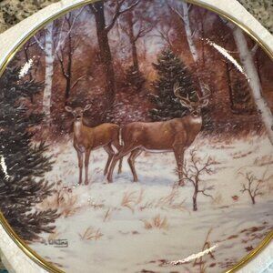 Franklin Mint In Winter Woods Collector Plate by J.L. Whiting #E4689 HTF